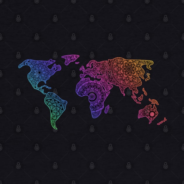 Colorful World Map, culture, tradition, rainbow 🌈 by designsbygulmohar